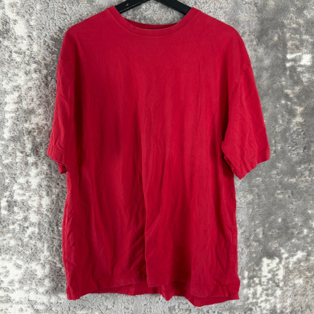 L.L.Bean Size L 100% Cotton Casual Basic Crewneck T-Shirt Red Short Sleeve Mens